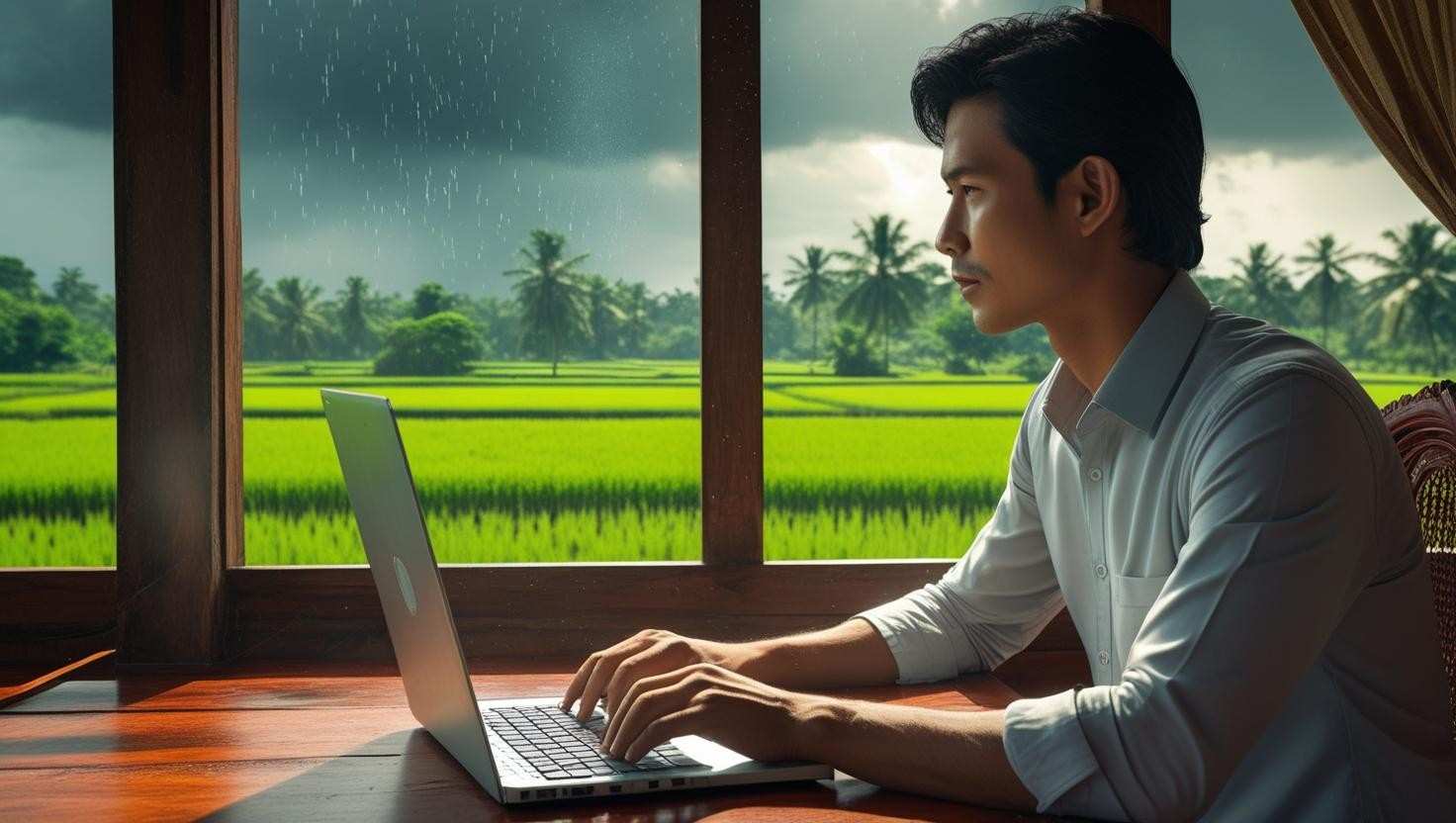 Working by the desk